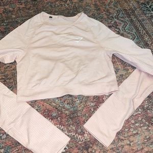 GYMSHARK Vital Crop Long Sleeve (Blush Marl)
